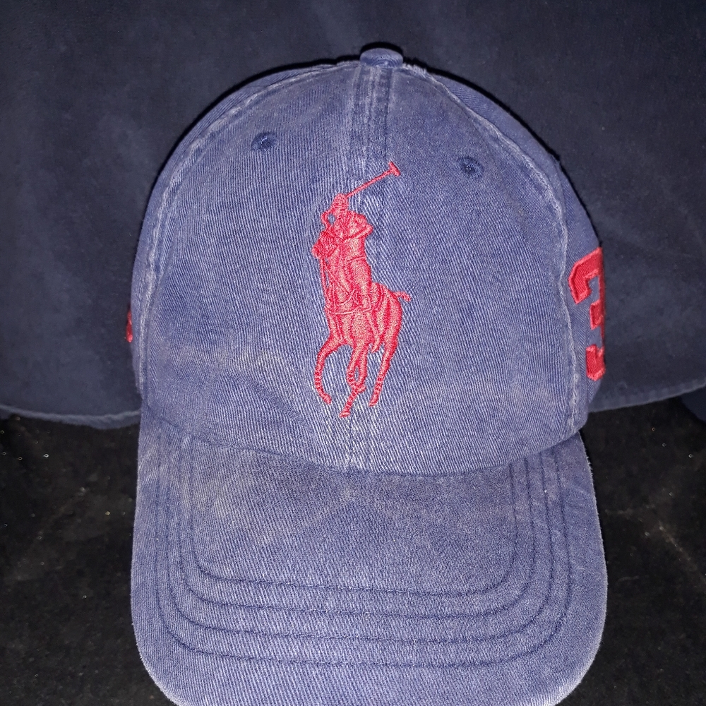 Polo Ralph Lauren Big Horse Navy Blue 3 Buckle Bac